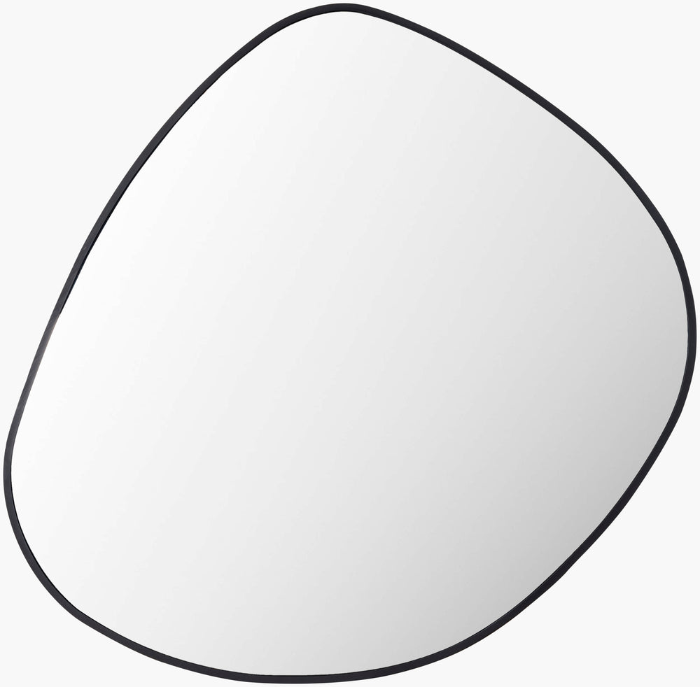 Pebble Accent Mirror PLE-001 in Black, front view