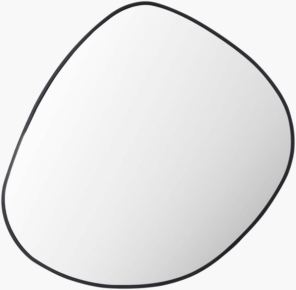 Pebble Accent Mirror PLE-001 in Black, front view