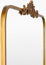 Aarlen Mantel Mirror RAL-001 in Gold, corner detail
