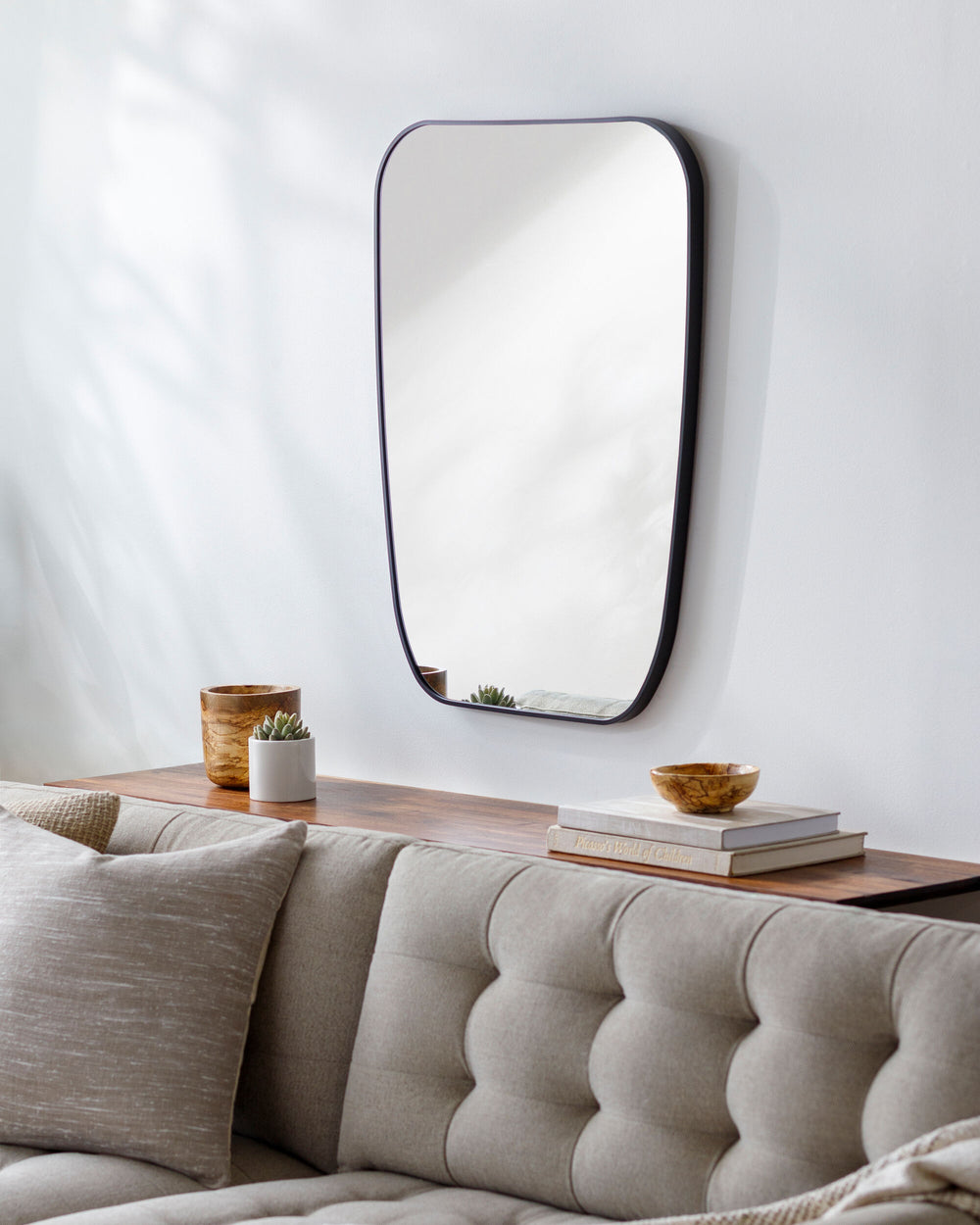 Aranya Accent Mirror RAY-046, styled in a room