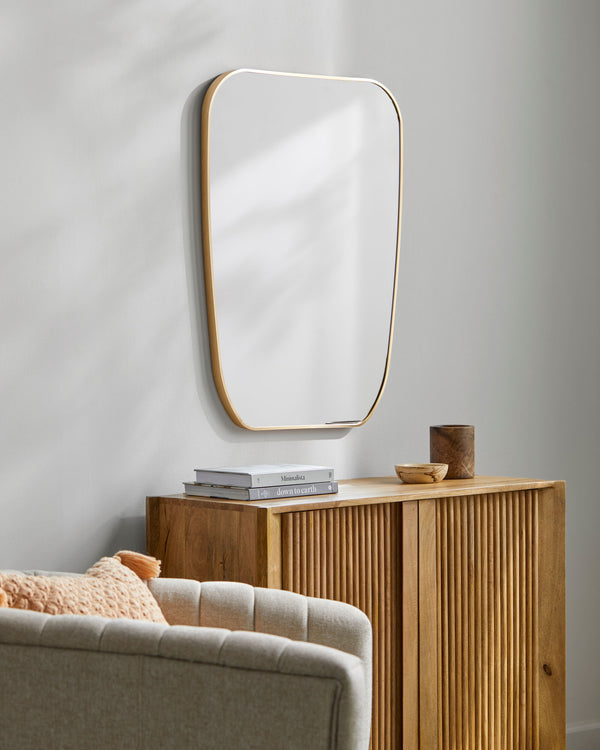 Aranya Accent Mirror RAY-047, styled in a room