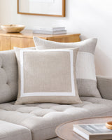 Ritzy Accent Pillow RIZ-002 in Beige, styled in a room