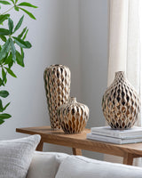 Rockwell Vase RKW-001 in Gold, styled in a room