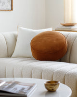 Roy Accent Pillow ROY-004 in Rust, styled in a room