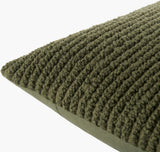 Teris Accent Pillow TERS-004 in Olive, corner detail