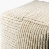 Tunisia Pouf TUPF-001 in Ivory, corner detail