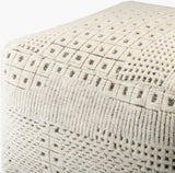 Tunisia Pouf TUPF-002 in Ivory, corner detail