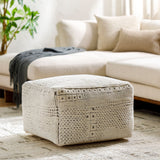 Tunisia Pouf TUPF-002 in Ivory, styled in a room