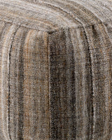 Mudcloth Pouf UDPF-001 in Dark Brown, corner detail