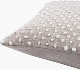 Valin Lumbar Pillow VLN-002 in Oatmeal, corner detail