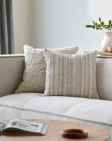 Vermont Accent Pillow VMT-002 in Taupe, styled in a room