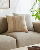 Washed Waffle Accent Pillow WWA-004 in Beige, styled in a room