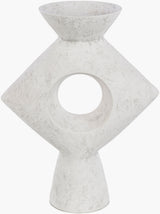 Yagya Vase YAG-007 in White, front view