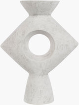 Yagya Vase YAG-007 in White, front detail