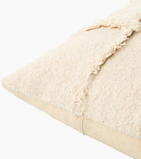 Yulara Accent Pillow YLR-001 in Ivory, corner detail