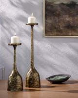 Yamuna Candleholder YMU-001 in Brass, styled in a room