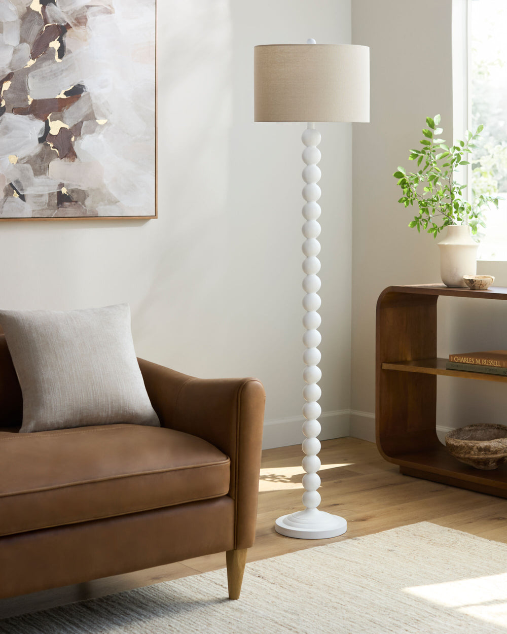 Zelda Accent Floor Lamp, styled in a room