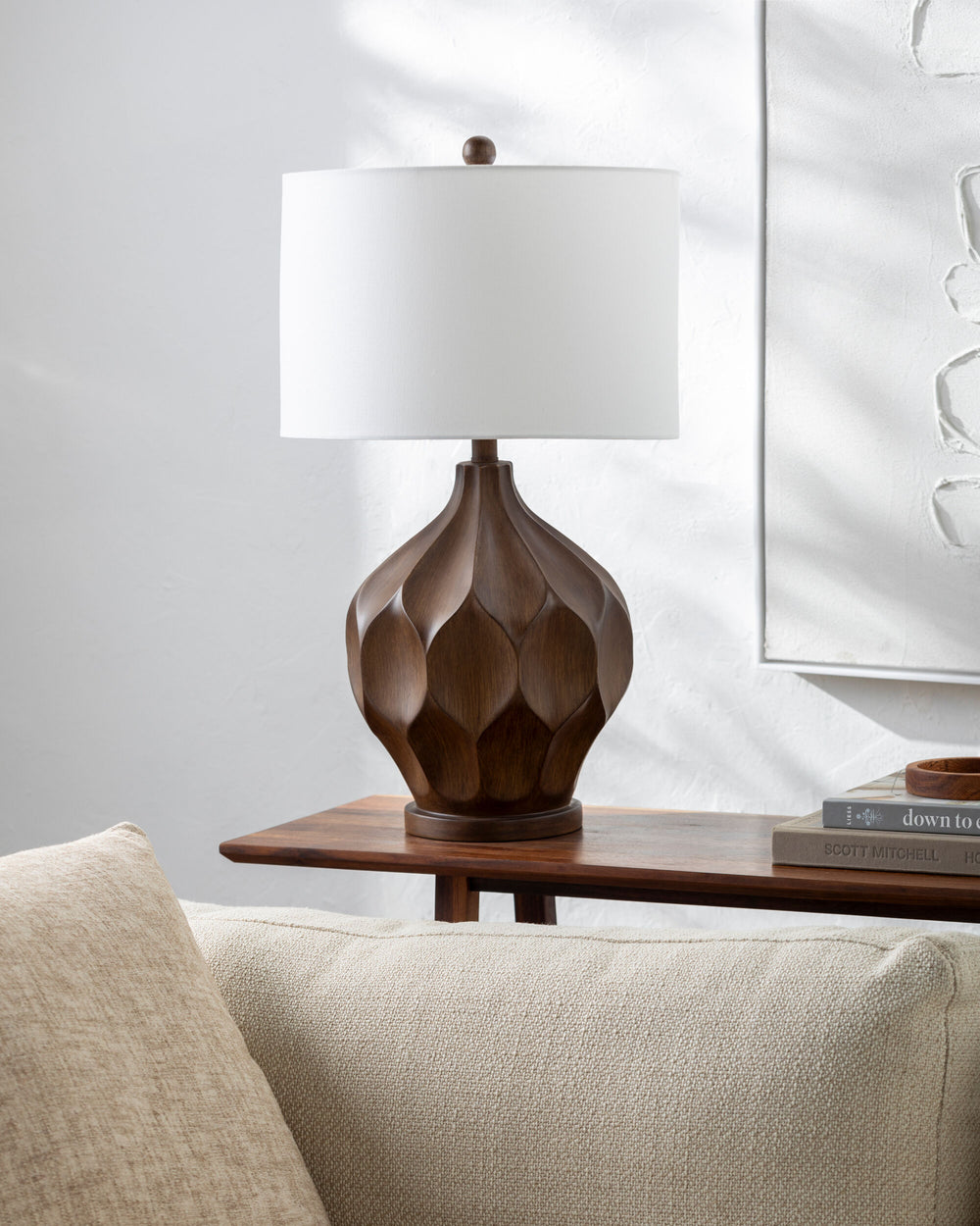 Zealand Accent Table Lamp, styled in a room