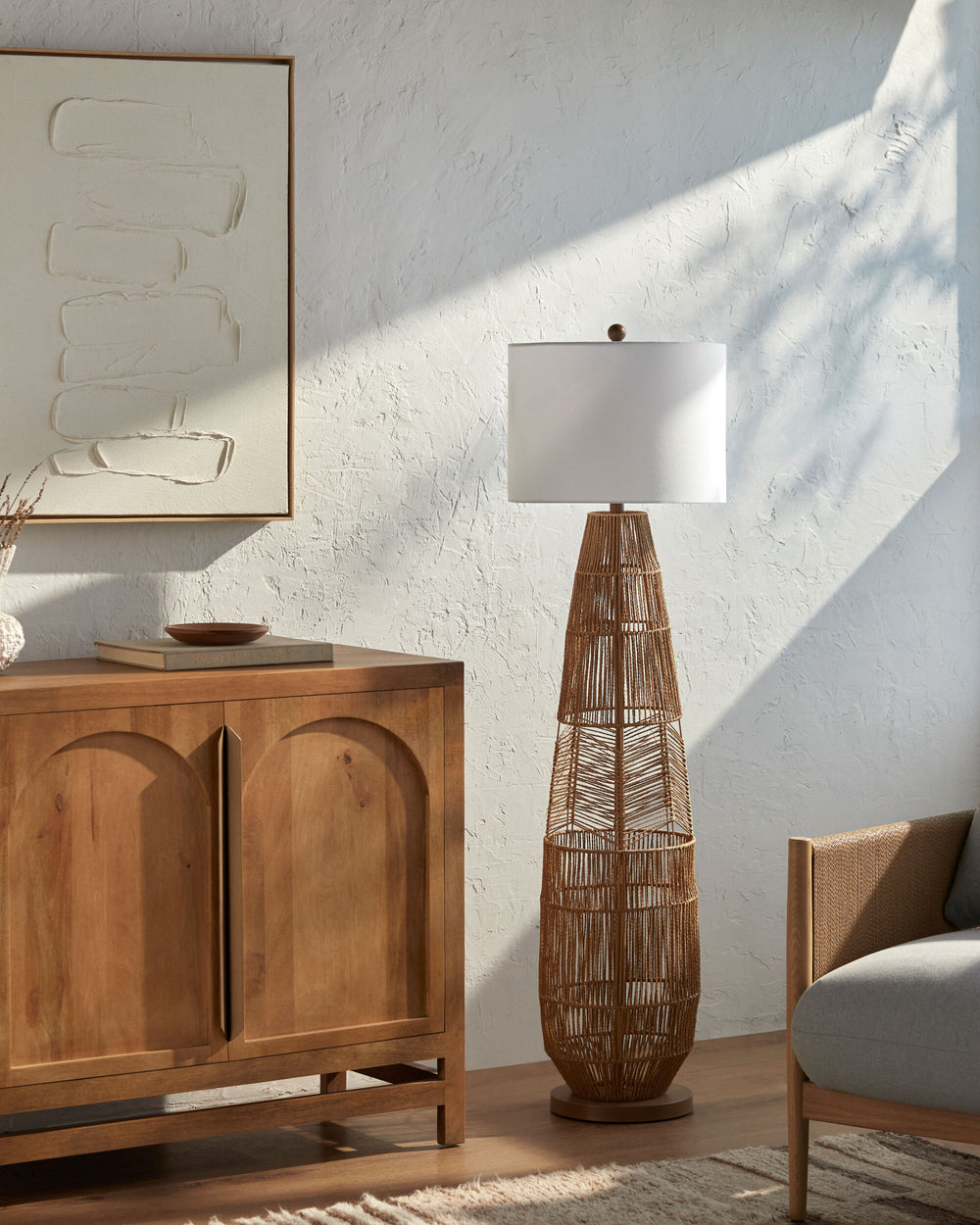 Zuru Accent Floor Lamp, styled in a room